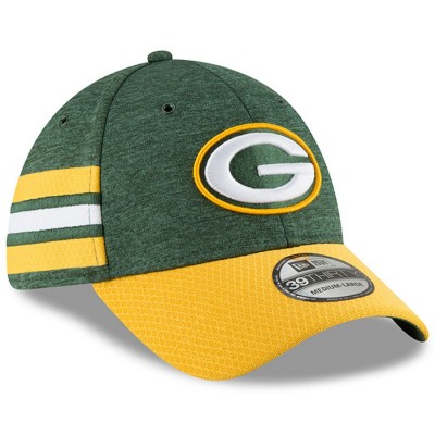 Men's Green Bay Packers New Era Green/Gold 2018 NFL Sideline Home Official 39THIRTY Flex Hat 3058214